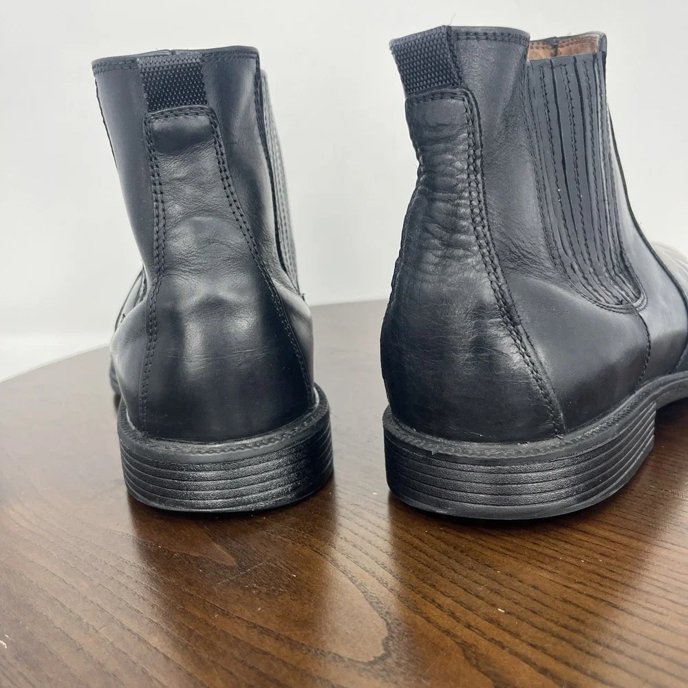 Johnston & Murphy XC4 Boots Men 11.5M Black Sheepskin Chelsea Dual Width Pull On
